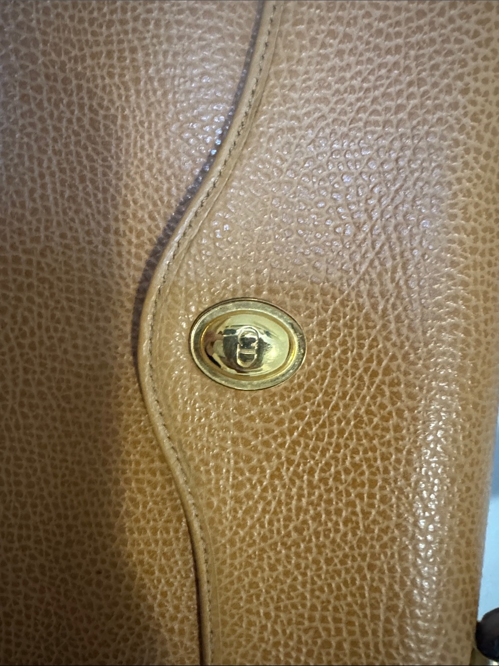 Vintage Dior Pebbled Leather Crossbody in Cognac with Gold Hardware - Picture 4 of 4
